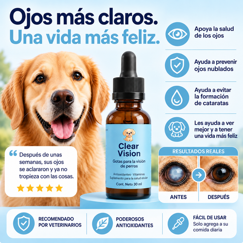 ClearVision™ Gotas Diarias para la Salud Ocular de tu Perro