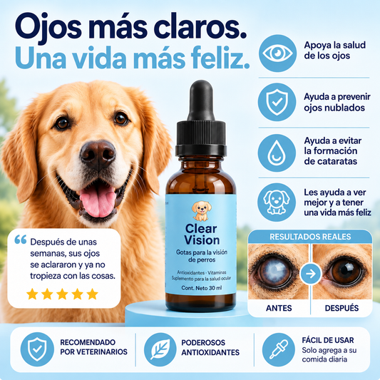 ClearVision™ Gotas Diarias para la Salud Ocular de tu Perro